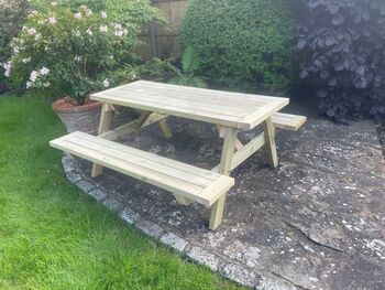 Heavy Duty Garden/Pub Picnic Table With Breadboard Ends, 2 of 7