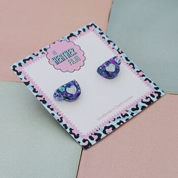 Purple Winter Mug Christmas Studs, 2 of 5