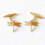 Dragonfly Cufflinks – Silver/Gold Vermeil Plated, thumbnail 2 of 6
