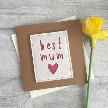 ' Best Mum/Mummy' Felt Birthday Card, 3 of 4