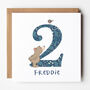 Personalised 2nd Birthday Card In Four Colour Options, thumbnail 1 of 4