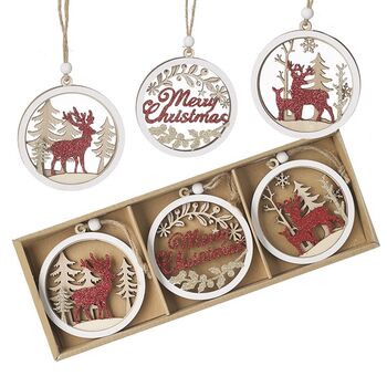 Christmas Laser Cut Decoration Set Of Six, 7 of 7