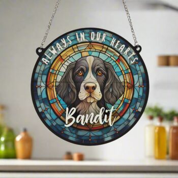 Springer Spaniel Black And White Memorial Suncatcher, 5 of 6