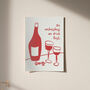 On Wednesdays We Drink Rosé Illustrated Wine Print, thumbnail 5 of 6
