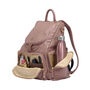Amber Warm Taupe Leather Backpack, thumbnail 2 of 11