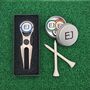 Personalised Golf Pitchmark Repairer With A Set Of Six Markers In A Presentation Tin, thumbnail 1 of 8