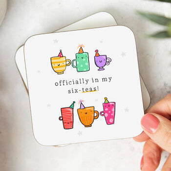 Personalised 60th Birthday Mug 'Officially Six Tea', 4 of 4