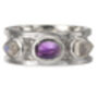 Sterling Silver Mixed Gemstone Drum Ring, thumbnail 3 of 9