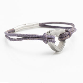 Woman's Personalised Purple Leather Remembrance Urn Bracelet For Ashes, 4 of 11