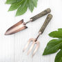 Personalised Luxe Copper Trowel And Fork Set, thumbnail 2 of 10