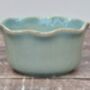 Turquoise Wavy Edge Round Ramekin, 11cm, thumbnail 2 of 3