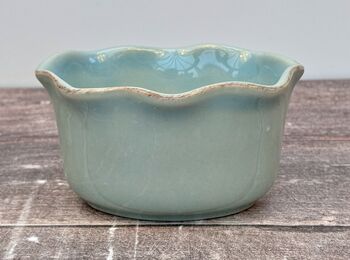 Turquoise Wavy Edge Round Ramekin, 11cm, 2 of 3