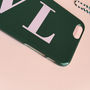 Khaki Green And Baby Pink Monogram Phone Case, thumbnail 3 of 6