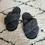 Pure Wool Black Crossover Mules, thumbnail 3 of 4