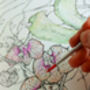 Golden Orchid Watercolour And Gilt Painting, thumbnail 4 of 8