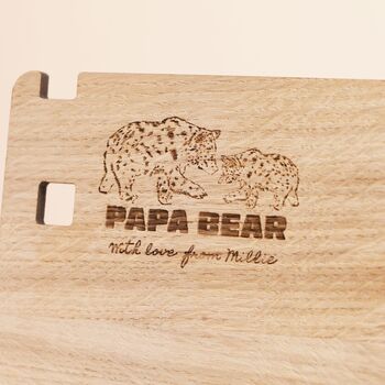 Personalised Papa Bear Wooden Accessory Stand, 3 of 3