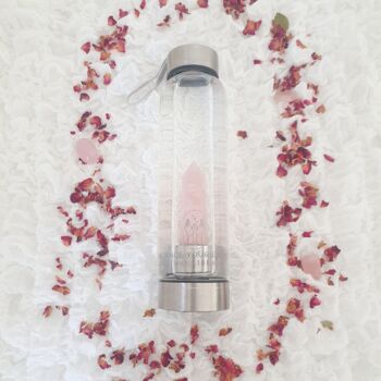 Rose Quartz Crystal Glass Water Bottle For Self Love, 6 of 6