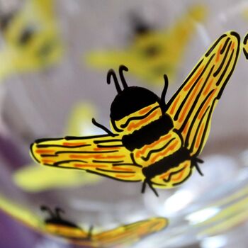 Bumblebee Hand Painted Gin Glass, 2 of 9