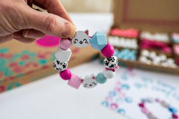 Personalised Kitten Wooden Bead Making Kit, 8 of 9