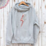 Ladies Cowl Neck Lightning Bolt Hoodie Sweatshirt, thumbnail 1 of 5