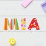 Stripe, Spot And Stars Decorative Wooden Name Letters, thumbnail 5 of 12
