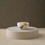 Handmade White Marble Bowl With Gold Flower Detail, thumbnail 1 of 2