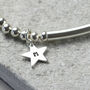 Sterling Hand Stamped Star Stretch Bracelet, thumbnail 2 of 5