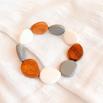 Teardrop Resin And Wood Natural Statement Bracelet, 2 of 3