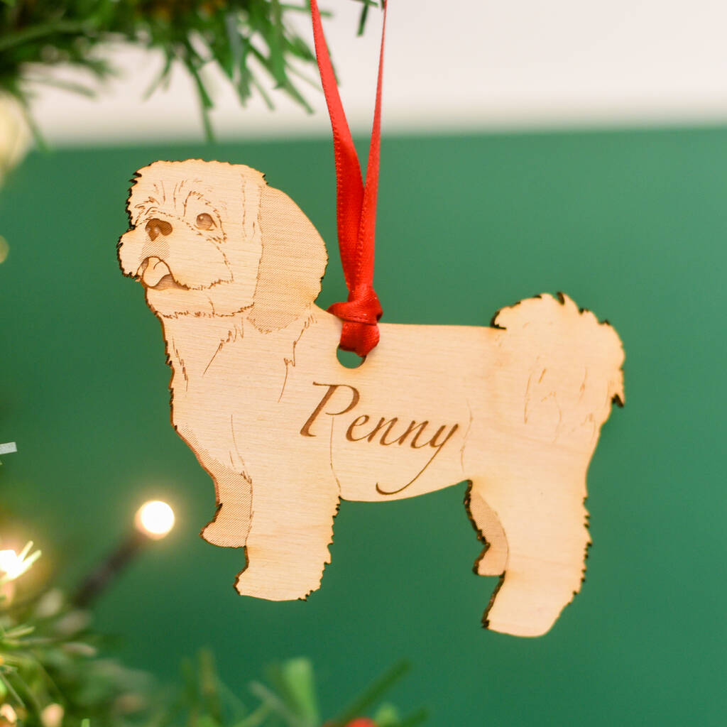 Traditional Wooden Dog Christmas Decoration By Hoobynoo