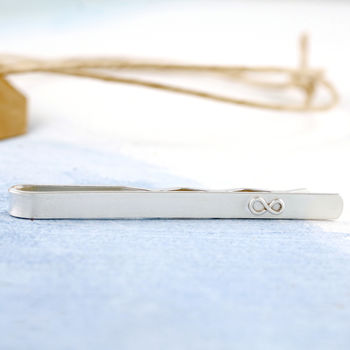 Sterling Silver Tie Clip With Infinity Symbol, 5 of 6