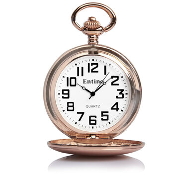 Rose Gold Coloured Steel Personalised Pocket Watch, 3 of 5