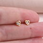 'I Like You' Sterling Silver Heart Earrings, thumbnail 2 of 8