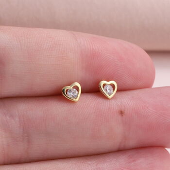 'I Like You' Sterling Silver Heart Earrings, 2 of 8