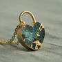 Padlock Gemstone Heart Necklace, thumbnail 3 of 12