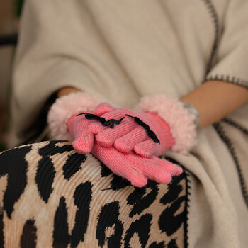 Cosy Bouclé Cuff Knitted Gloves Alpaca Wool Blend, 8 of 12
