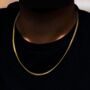 Mens Gold Plated Chain 3mm Gold Cuban Link Chain, thumbnail 4 of 11