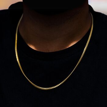 Mens Gold Plated Chain 3mm Gold Cuban Link Chain, 4 of 11