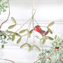 Robin On Mistletoe Christmas Tree Decoration, thumbnail 1 of 2