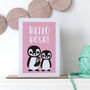 Personalised Penguin New Baby Card, thumbnail 2 of 3