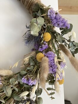 Handcrafted Artisan Provence Dried Flower Wreath, 2 of 6