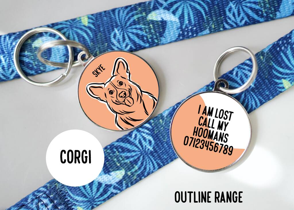 Corgi Outline ID Tag, 1 of 4