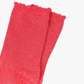 Women's Glitter Socks Bright Red, 3 of 3