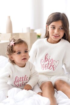 Embroidered Big/Little Sibling Knitted Jumpers, Brother And Sister Available, 3 of 12