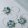 Wedding Peony Wrist Corsage In Sky Blue, thumbnail 5 of 9