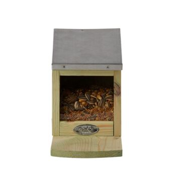 Pinewood Squirrel Nut Feeder Zinc Roof For Wildlife, 5 of 8