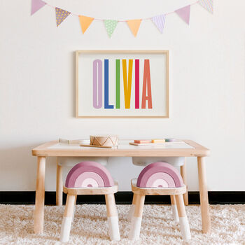 Personalised Typography Name Print 'Colour Love', 4 of 10