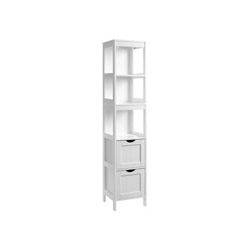 Storage Cabinet With Two Drawers And Three Open Shelves, 2 of 7