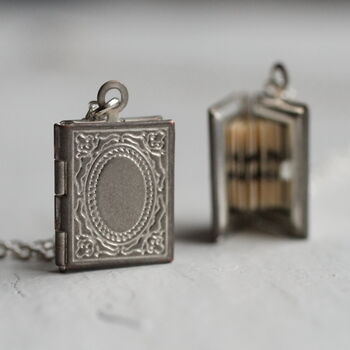 Silver Victorian Book Locket Personalised Gift, 3 of 12