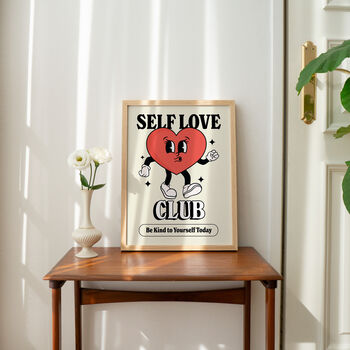 'Self Love Club' Retro Heart Print, 5 of 8