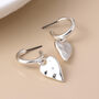 Silver Plated Half Hoop Heart Stud Earrings – 15mm, thumbnail 3 of 6
